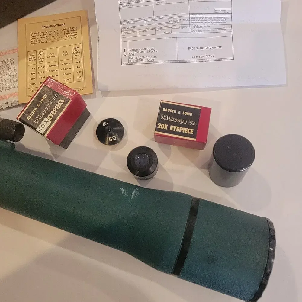 Vintage Bausch & Lomb Balscope Sr Zoom 60mm Telescope Spotting Scope